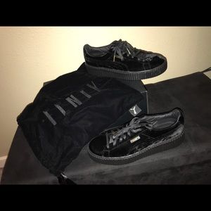 Fenty Rihanna Black Velvet Puma Creepers- Size 12